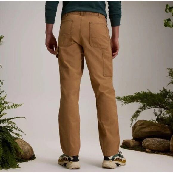 Alpine Design Utility Pants Mens 34 X 30 Brown Khaki 100% ORGANIC Cotton Relaxed - Picture 2 of 13